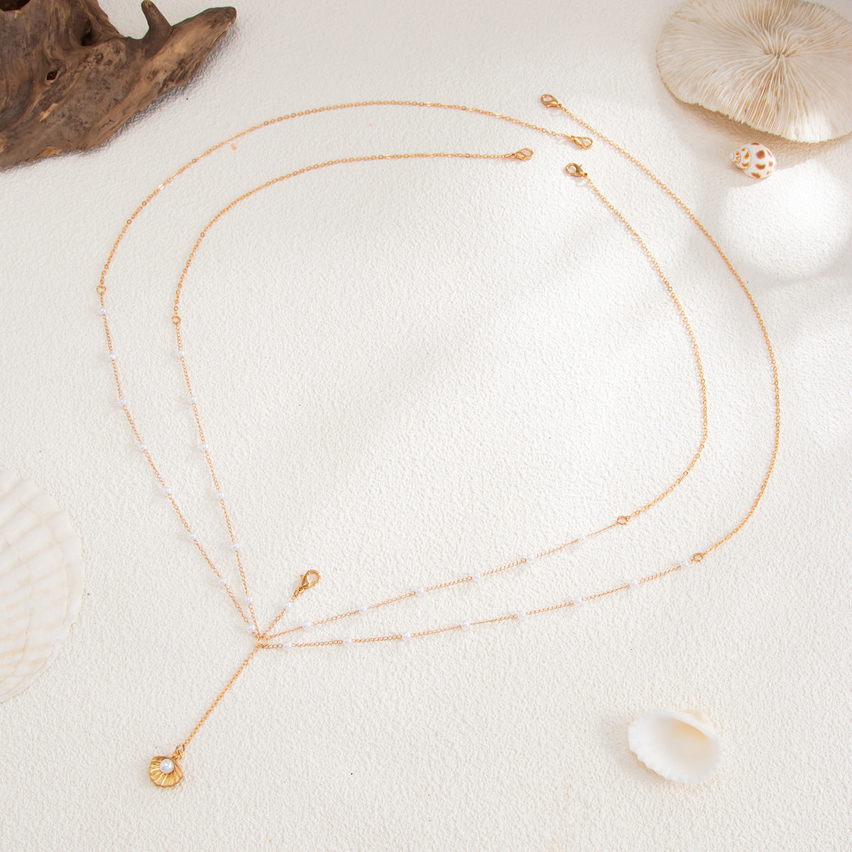 Minimalist Plated Iron Starfish Shell Pendant Body Chain for Women
