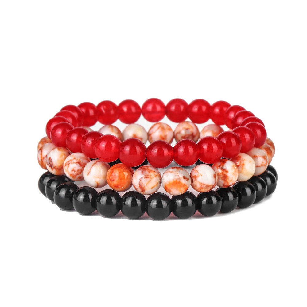 Minimalist Geometric Agate Plated Stretch Bracelet