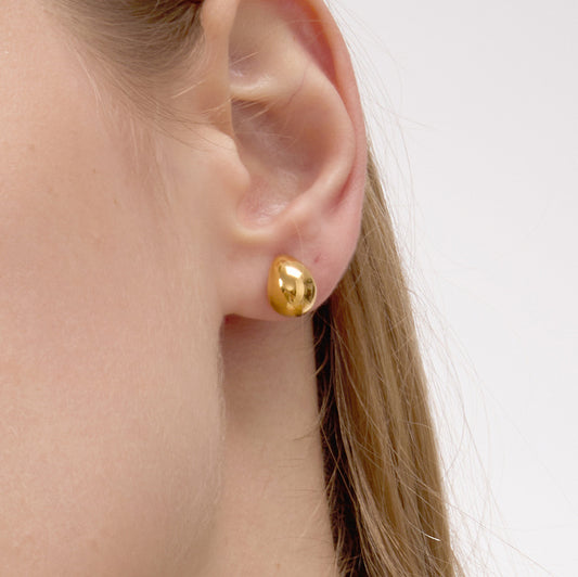 Orecchini a perno con goccia d'acqua geometrica di moda, placcati oro 18 carati, in acciaio inossidabile ipoallergenico, gioielli da donna