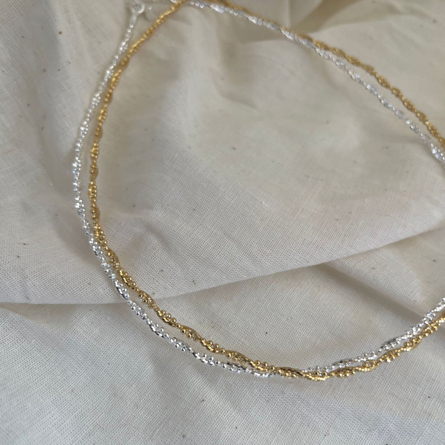 Minimalist 925 Sterling Silver Faceted Round Bead Necklace for Women