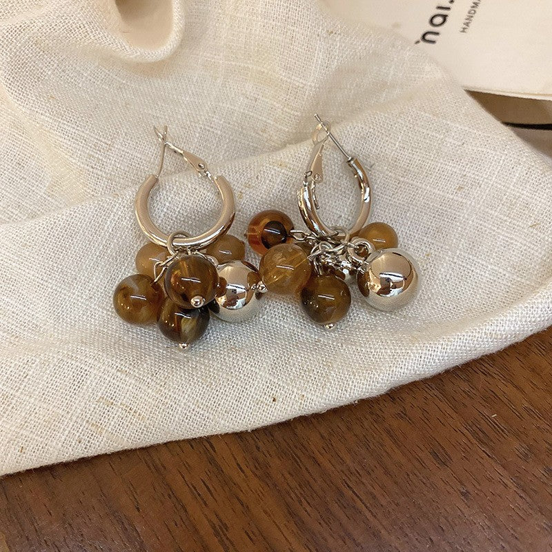 Orecchini a perno geometrici minimalisti in lega con placcatura in rodio da donna, gioielli per orecchie artistici di ispirazione vintage con perni in argento sterling 925