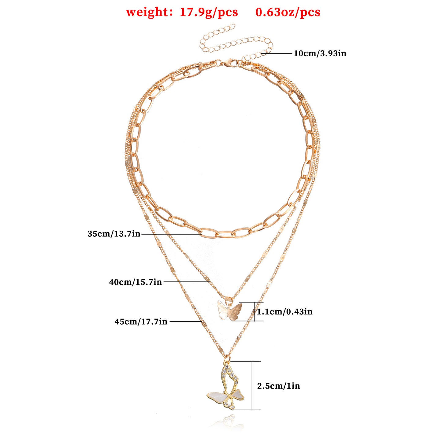 Minimalist Butterfly Pendant Necklace with Mother-of-Pearl Inlay and Rhinestone Accents on Electroplated Alloy Chain