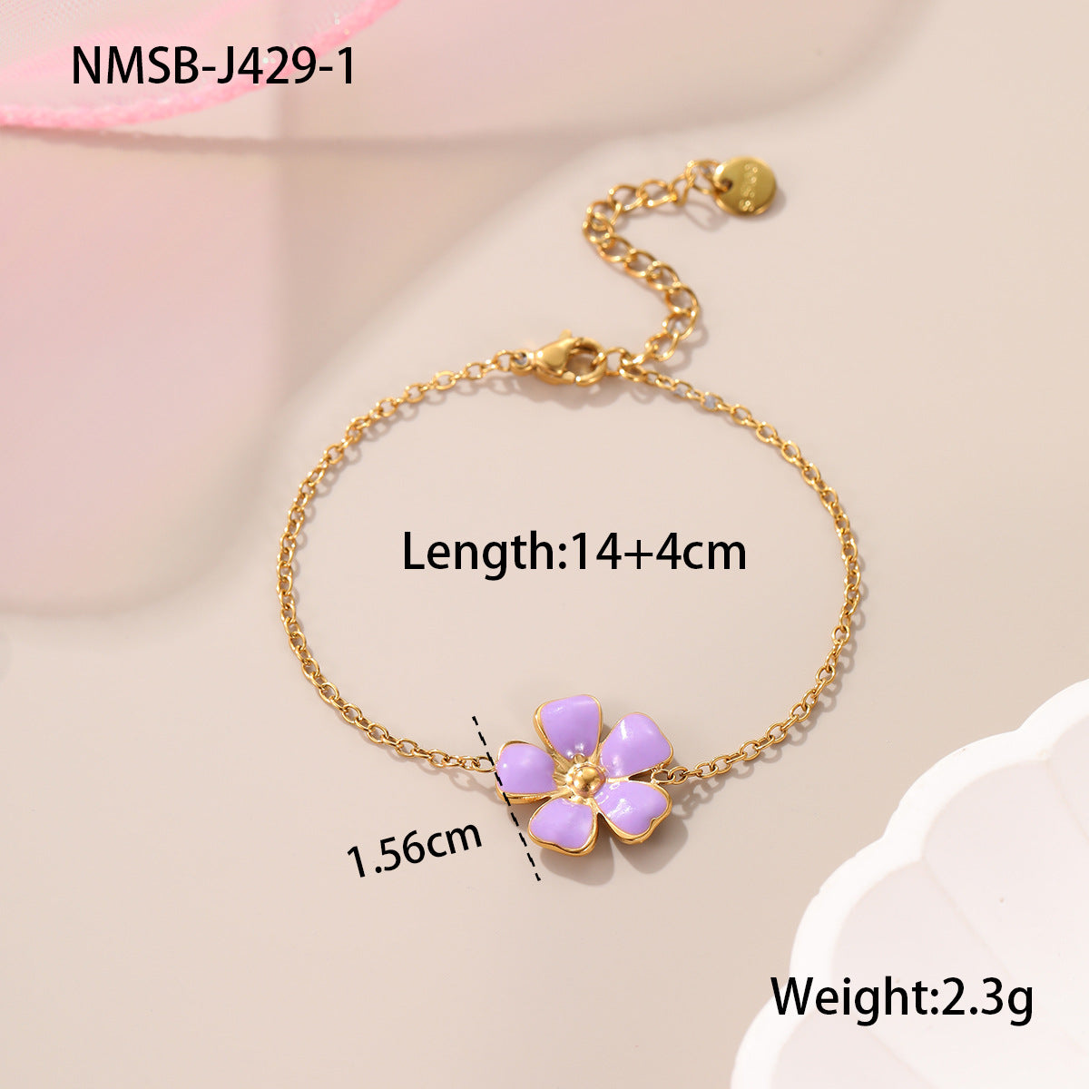 Conjunto de collar, pendientes y pulsera de acero inoxidable esmaltado con diseño floral minimalista de corazón geométrico para mujer
