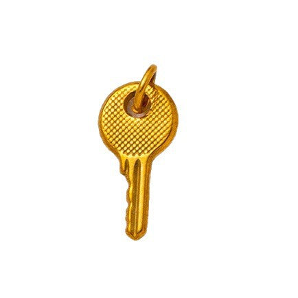 Vintage 18K Gold Plated Stainless Steel House Key Charm Bar
