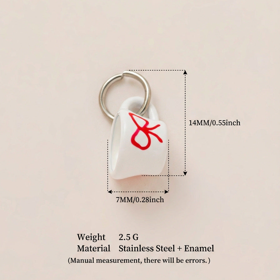 Vintage 18K Gold Plated Brass Heart Shape Drip Oil Cartoon DIY Charm Bar Pendant for Women