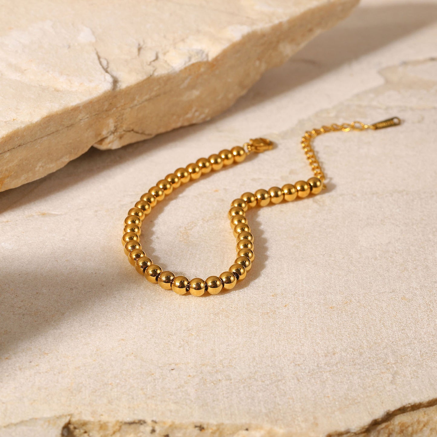 INS Style Geometric Stainless Steel Bracelet with 18K Gold Plating for Women