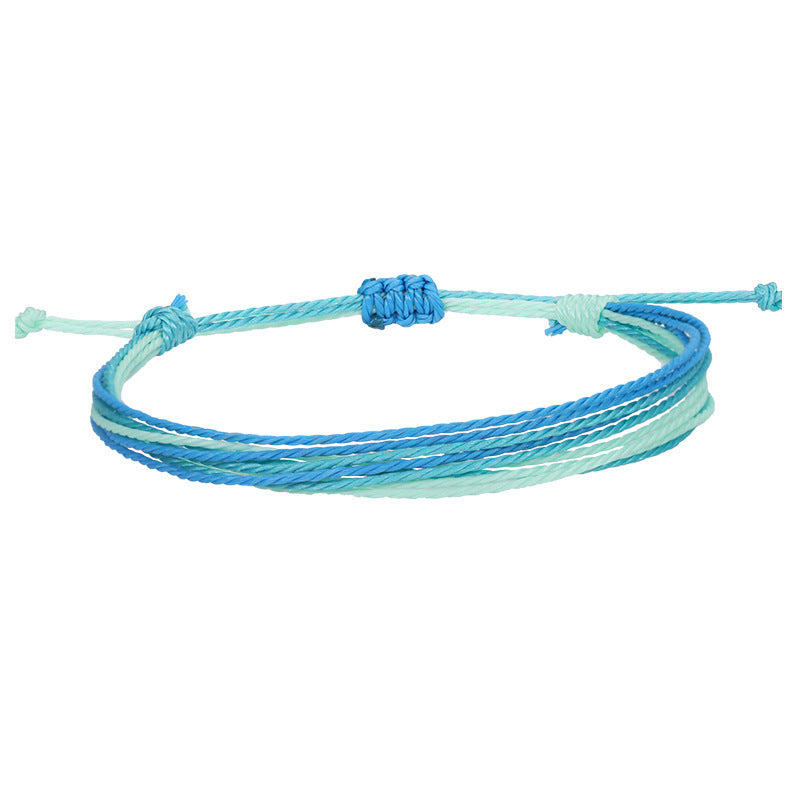 Bohemian Sweet Handmade Braided Wax Cord Bracelet U Shape Unisex Lucky Charm
