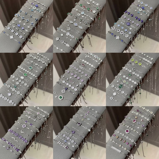Luxury Elegant Geometric Floral Cubic Zirconia Inlay Bracelet for Women