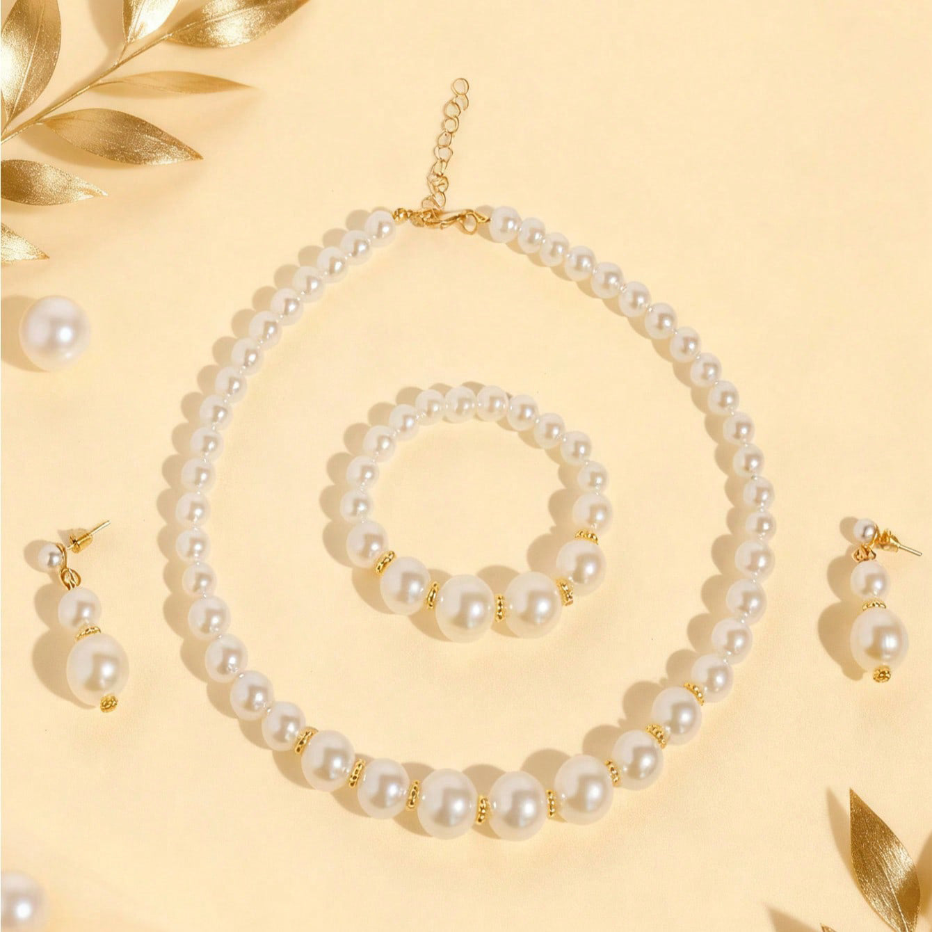 Dulce collar de perlas de estilo vintage para niñas con colgante geométrico en cadena de perlas para edades de 3 a 10+ años