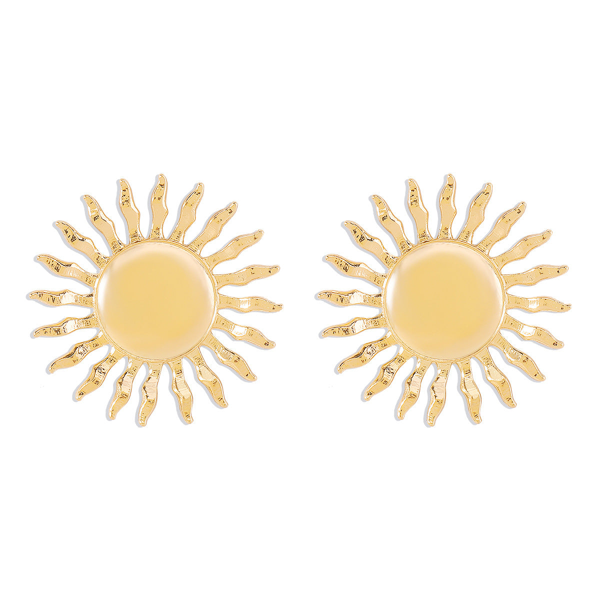 Dulce y Atrevido Collar de Clavícula con Colgante de Girasol Geométrico, Conjunto en Aleación con Acabado Chapado
