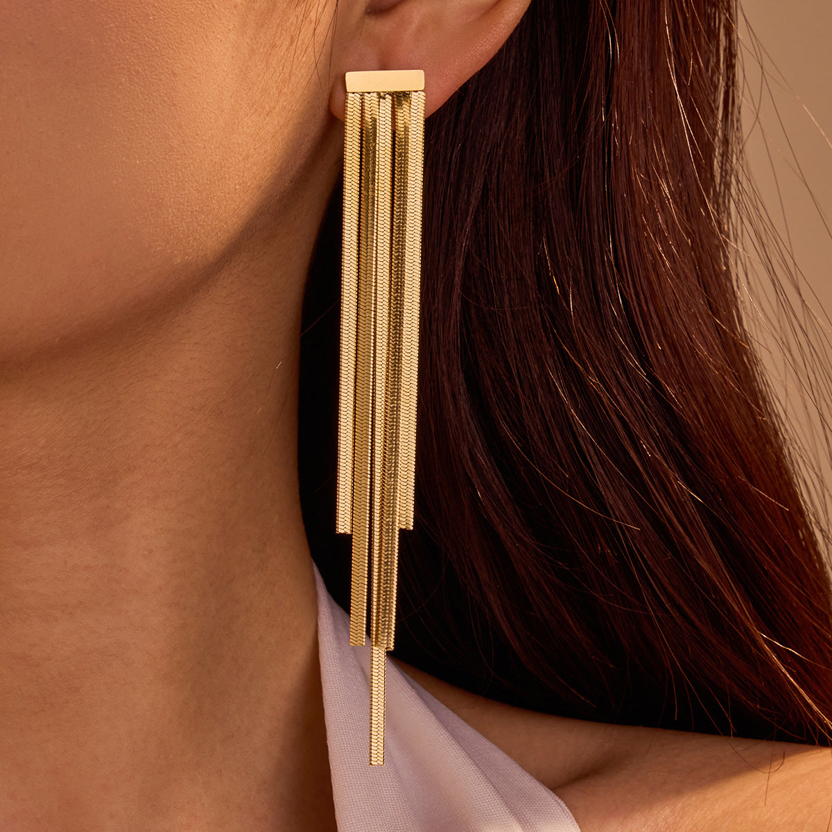 Orecchini a perno da donna vintage geometrici in acciaio inossidabile con zirconi
