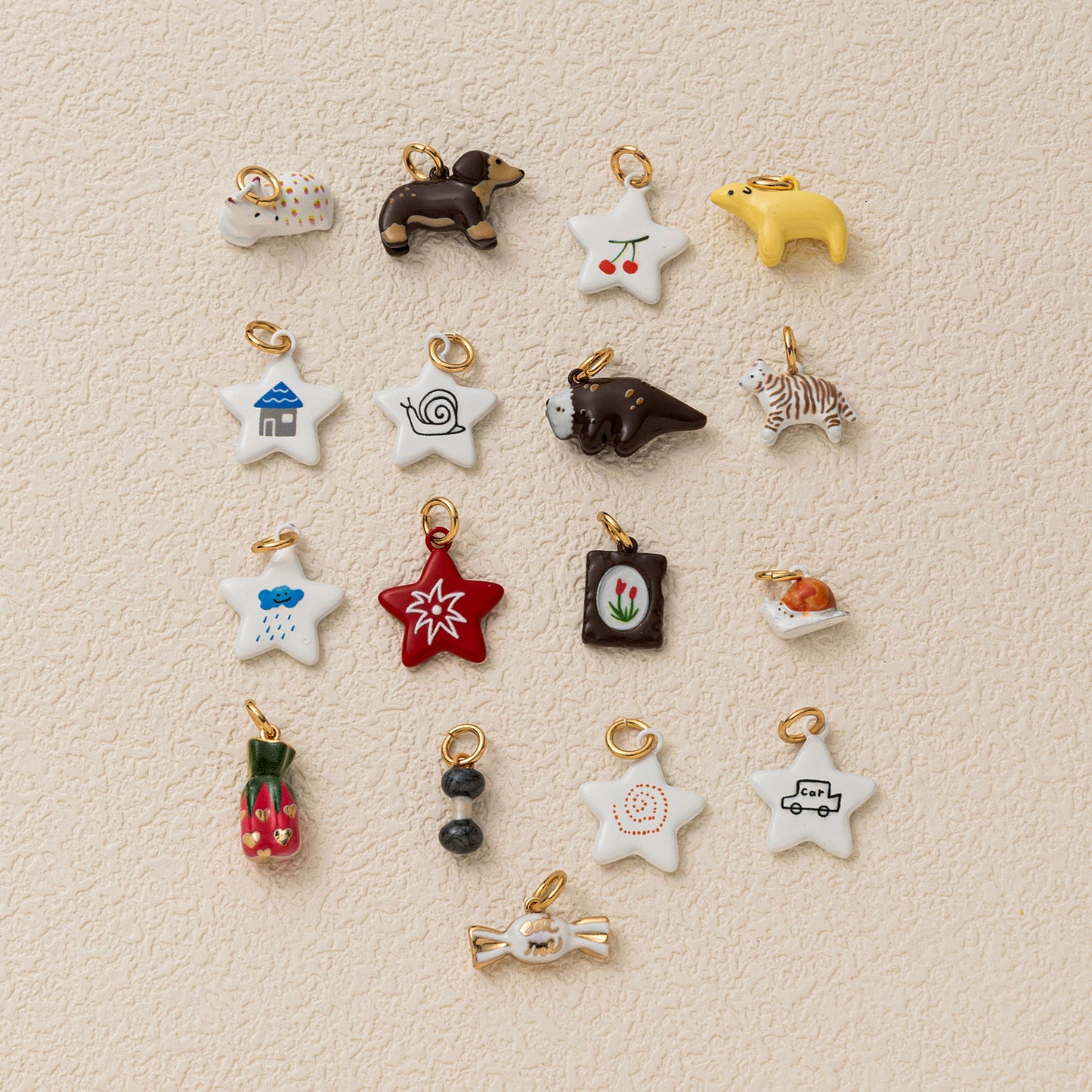 Vintage Gold Plated Brass Star Charm Bar