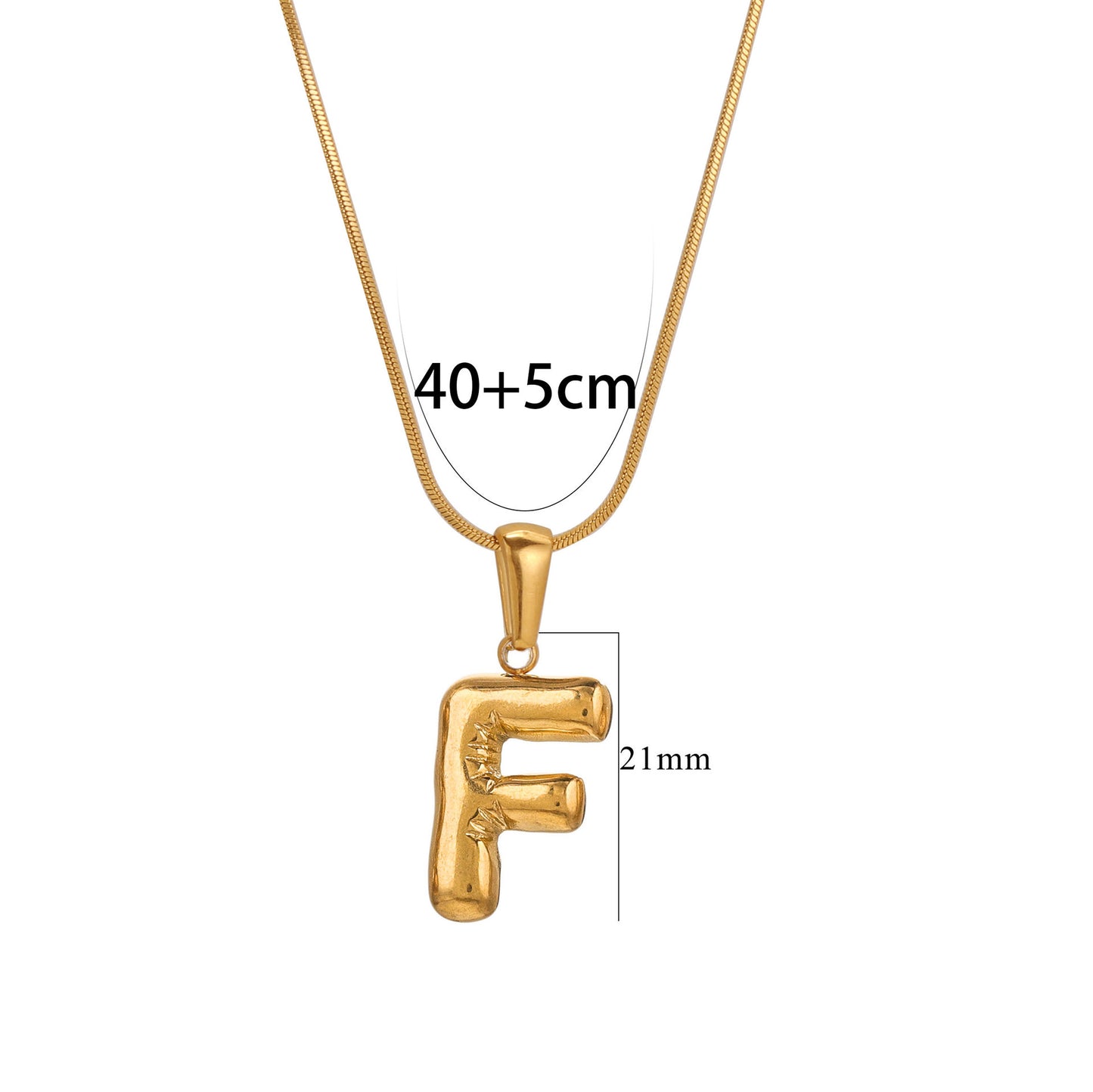 Collana con Pendente Rotondo Minimalista con Lettera per Donna e Uomo Acciaio Inossidabile con Placcatura in Oro 18K Design Geometrico Lucidato Ispirato ai Palloncini