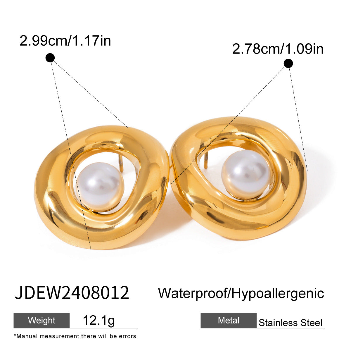 Pendientes de clip de acero inoxidable geométricos con pedrería para mujer, joyería de moda de lujo galvanizada