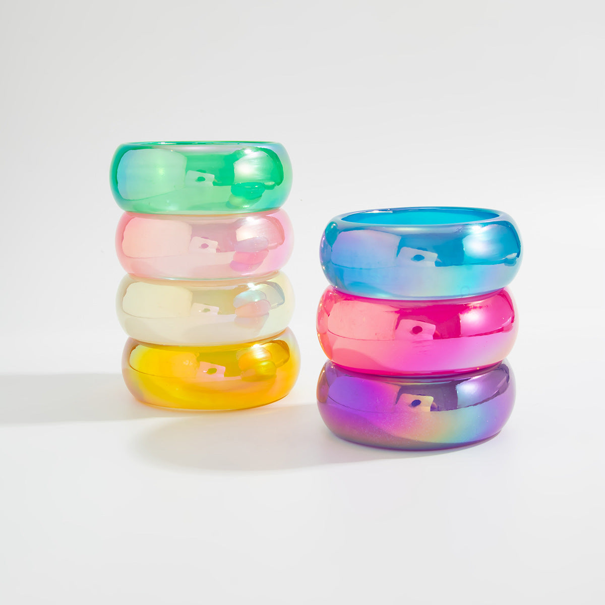Minimalist Geometric Round Resin Bangle Bracelet