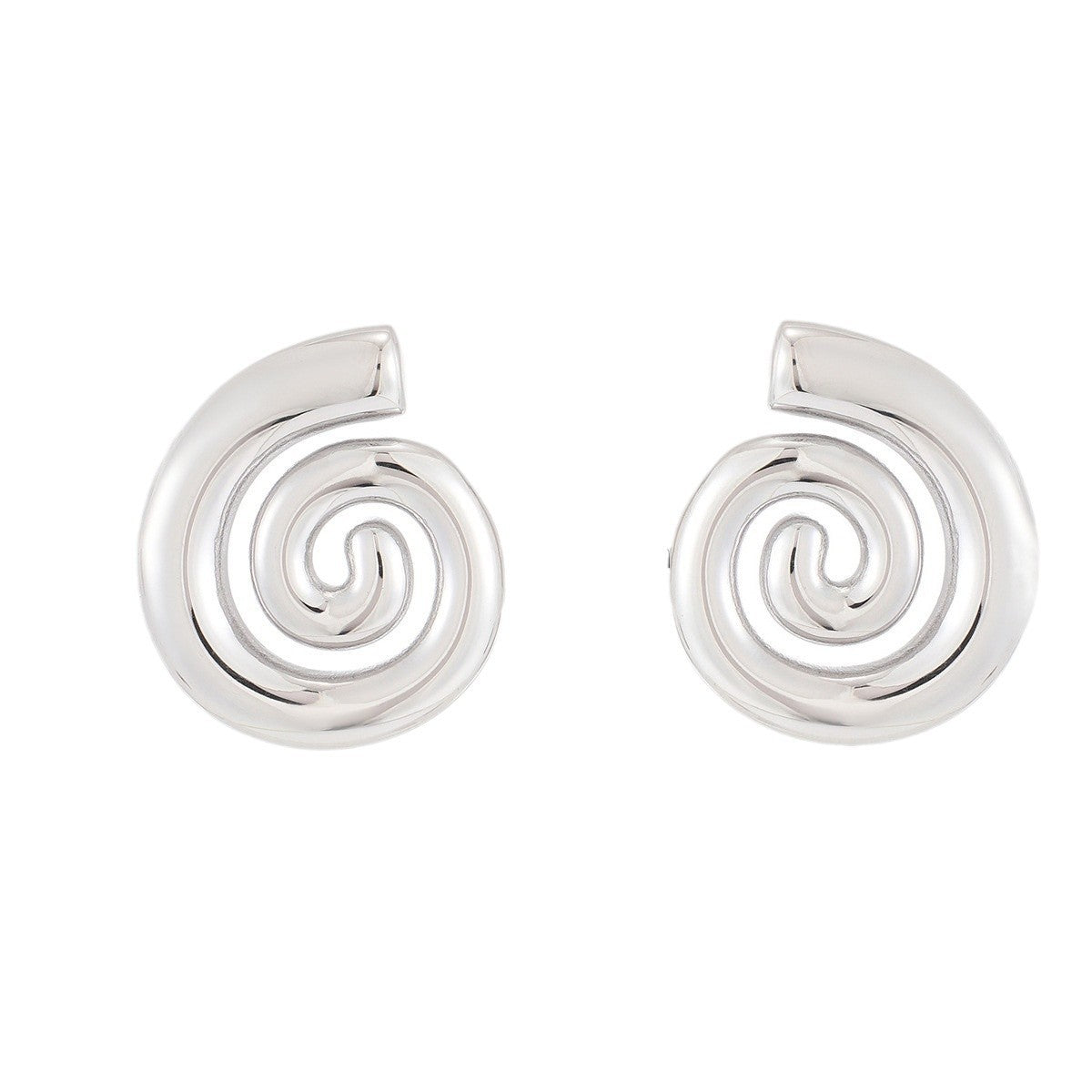 Orecchini a perno a spirale geometrica alla moda per donna, placcati oro 18 carati in acciaio inossidabile
