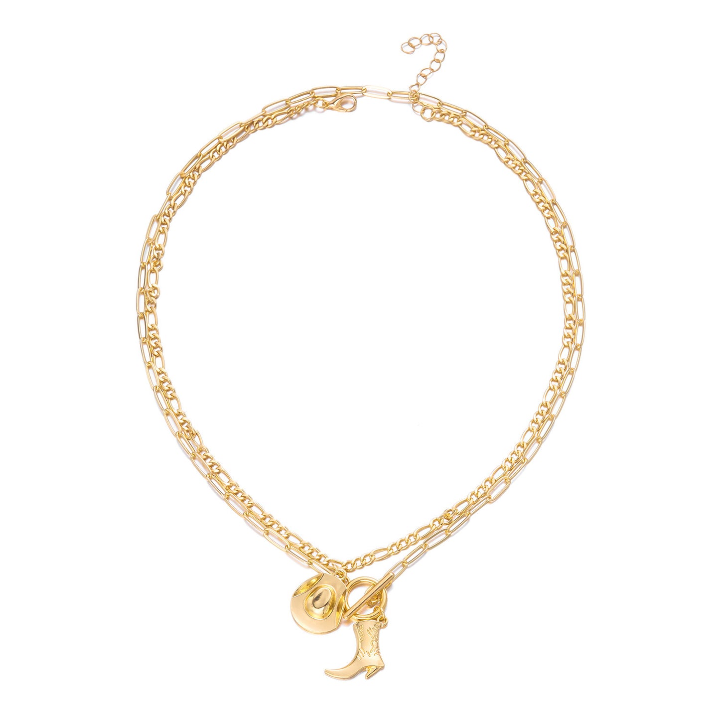 Vintage Bohemian Ethnic Geometric Alloy Plated Layered Necklace for Women with Coin and Asymmetric Chain Elements