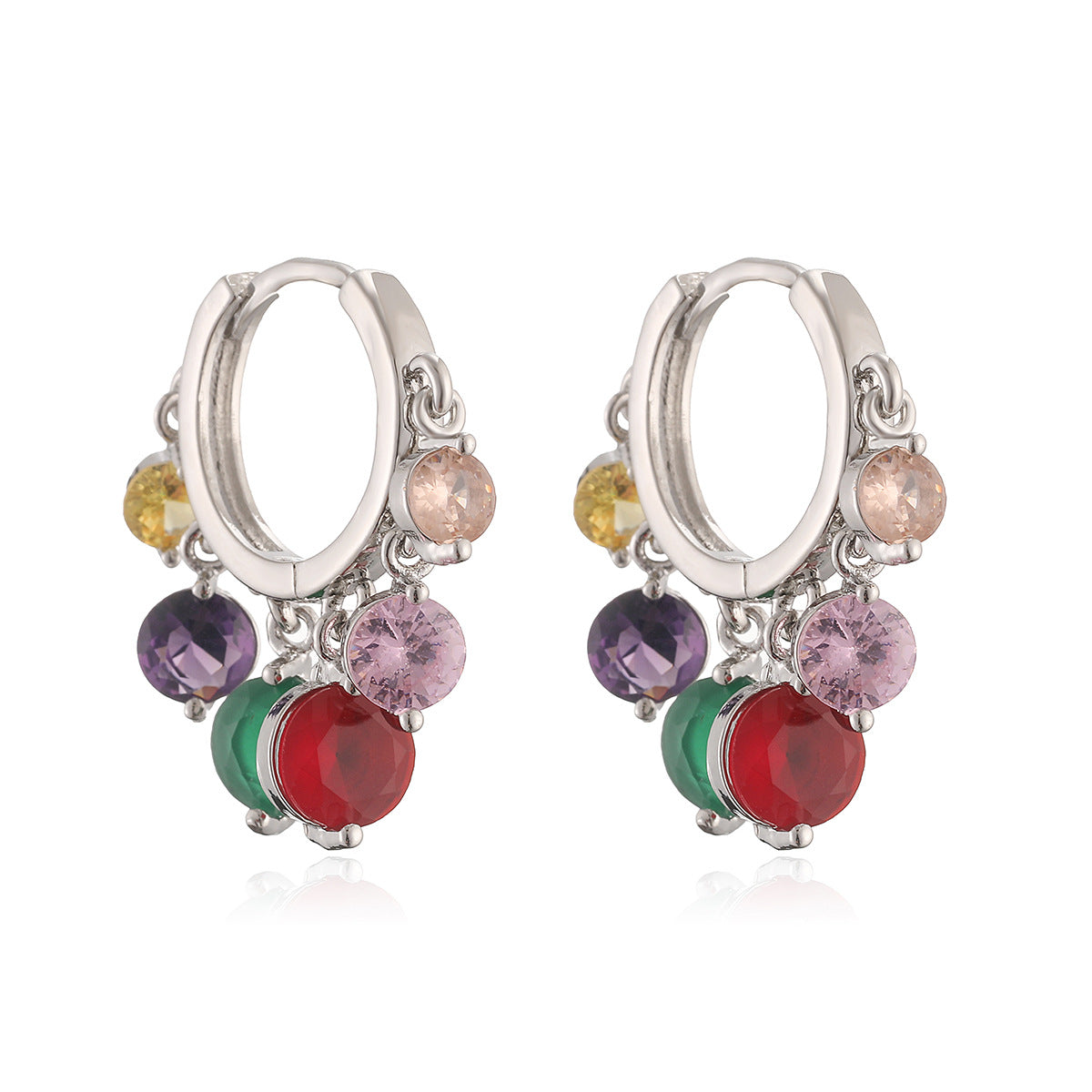 Minimalist Elegant Geometric Brass Gold Plated Cubic Zirconia Earrings for Women