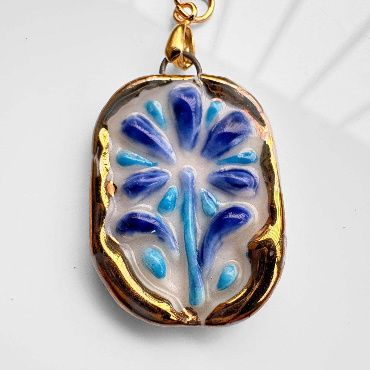 Colorful Floral Round Oval Geometric Plated Stainless Steel Necklace