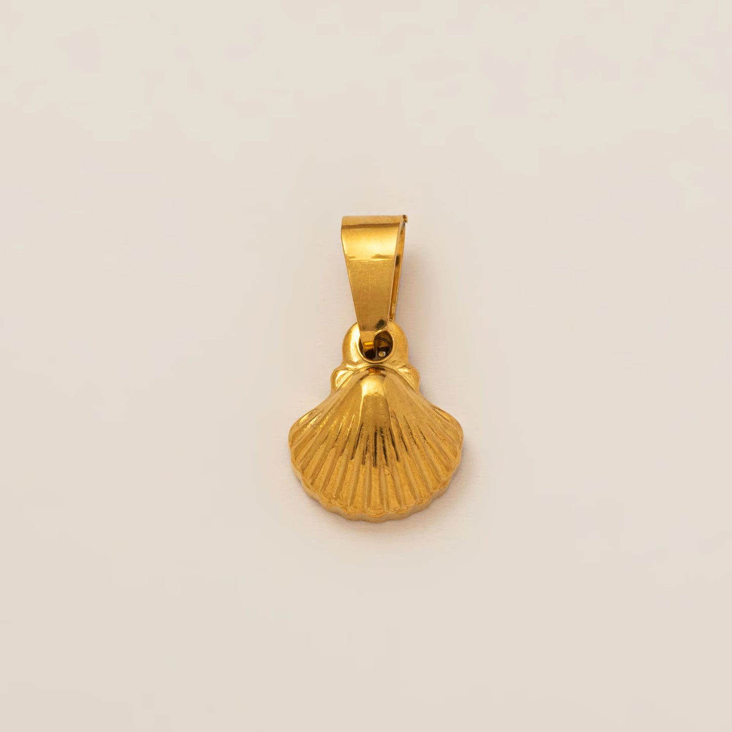 Minimalist 18K Gold Plated Titanium Steel Butterfly Charm Bar with Shell Conch Elements for Women