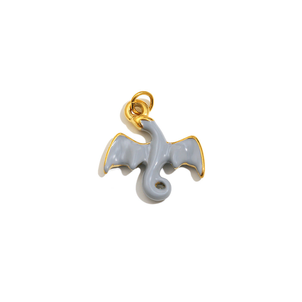 18K Gold Plated Drip Oil Animal Shape Stainless Steel Charm Bar