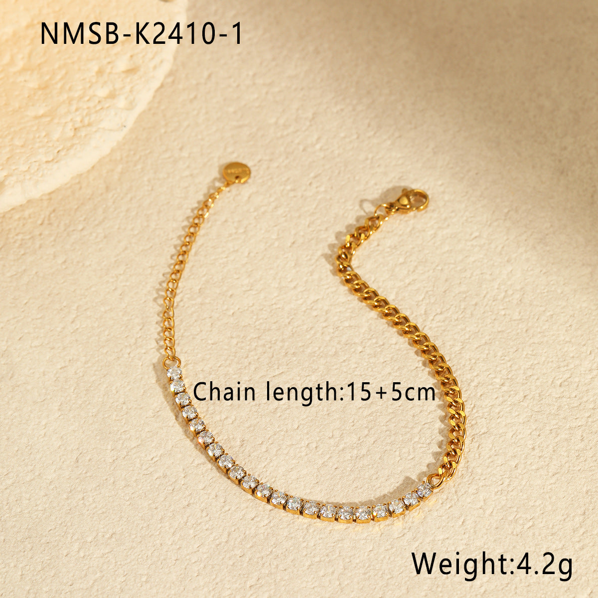 Collana geometrica minimalista da donna in acciaio inossidabile con intarsio in zirconi e placcatura in oro 18K