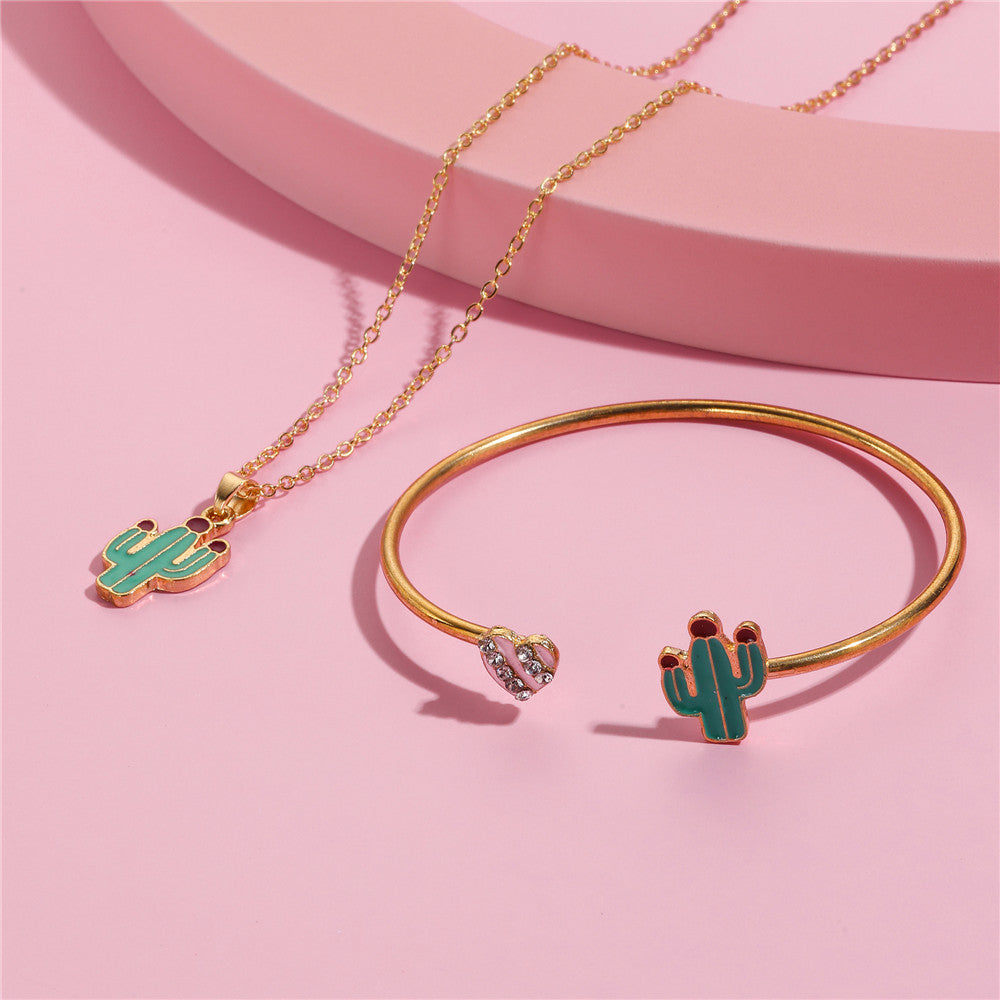 Sweet Cartoon Animal Style Alloy Swan and Unicorn Pendant Necklace Set with Enamel Finish for Girls