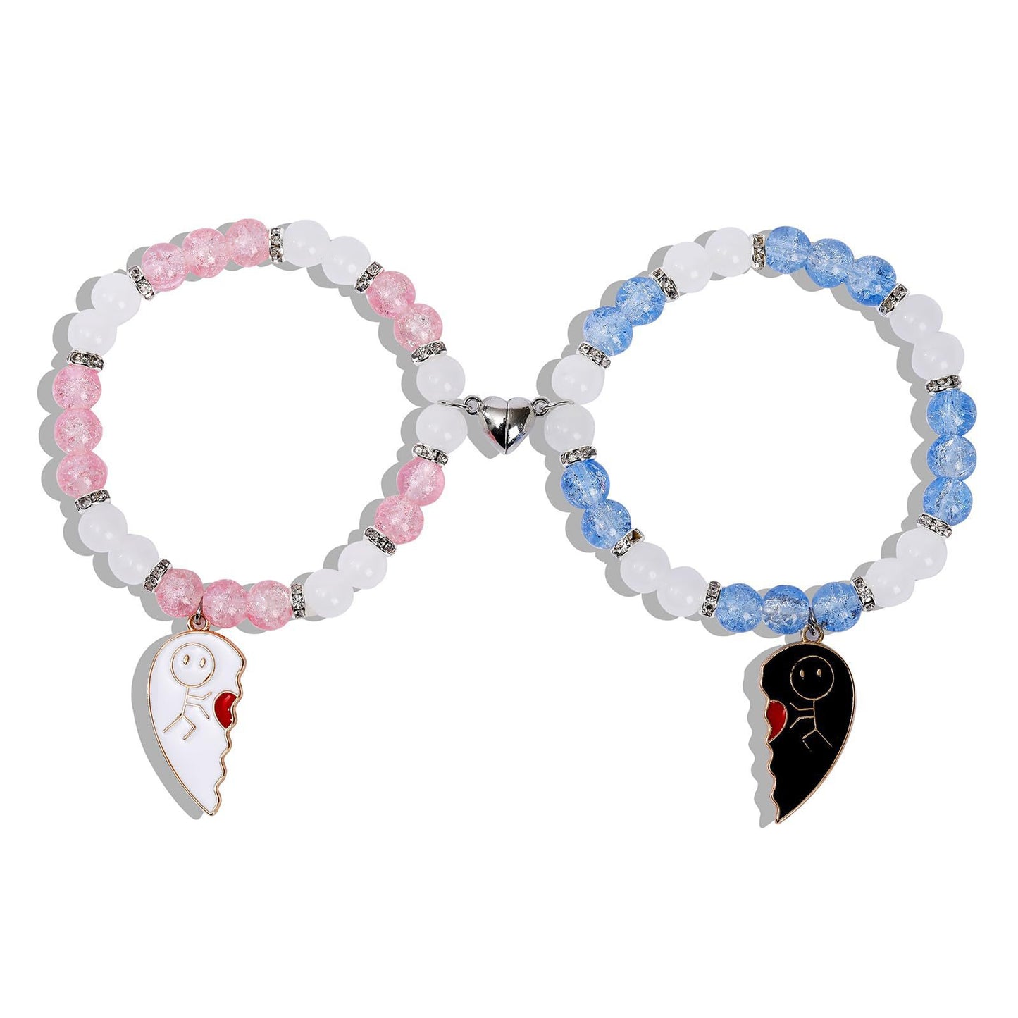 Spider and Heart Shape Crystal Magnetic Bracelet for Couples