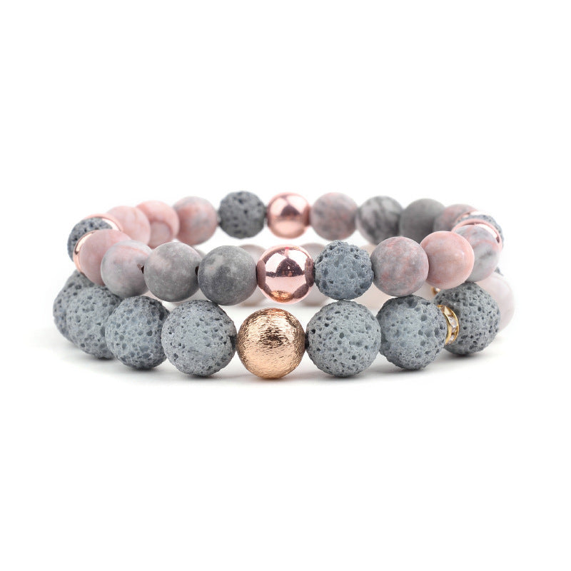 Sweet Geometric Agate Baking Varnish Bracelet for Women