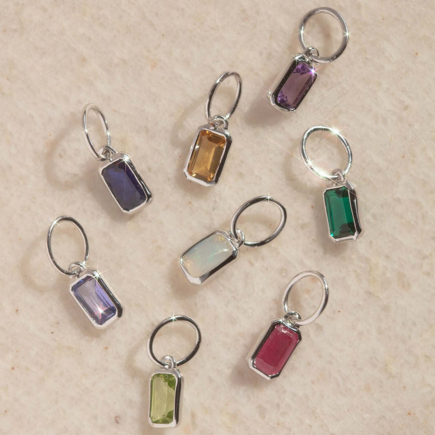 Minimalist Square Stainless Steel Pendant with Colorful Cubic Zirconia Plated Titanium Steel Charm Bar for Unisex