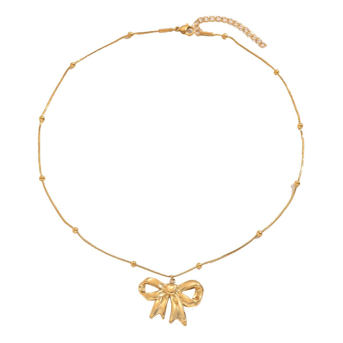 Collar de Cobre con Colgante en Forma de Lazo Elegante y Acabado Chapado para Mujer, Cadena de Clavícula Elegante con Estética Dulce y Minimalista