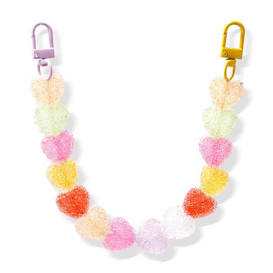 Colorful Heart Resin Zinc Alloy Plated Bag Charm Accessory