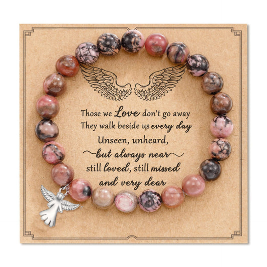 Geometric Round Zebra Print Agate Crystal Bracelet Unisex