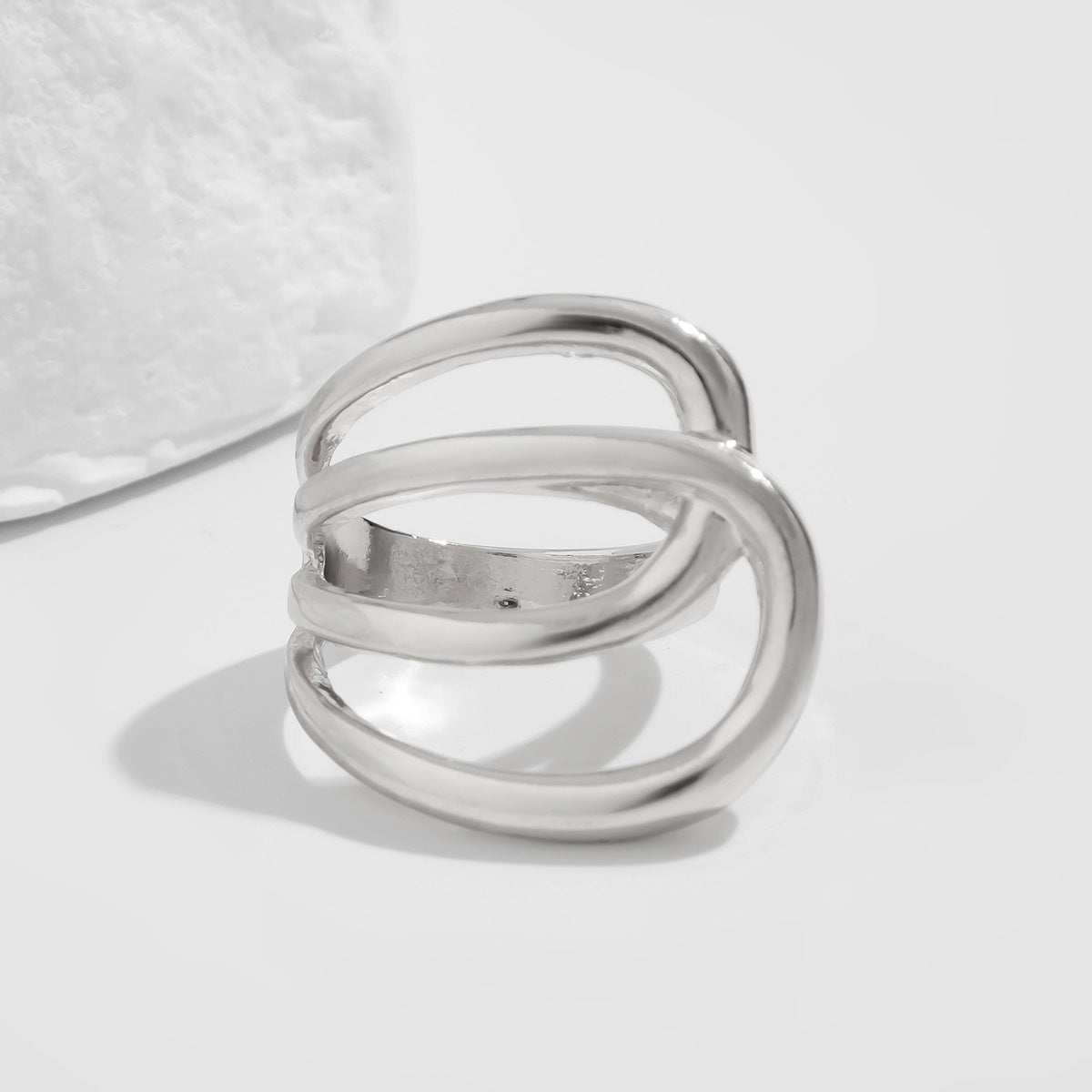 Irregular Geometric Plated Zinc Alloy Open Cuff Bracelet Set