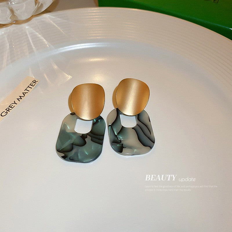 Chic Vintage Heart-Shaped Enamel Earrings with 925 Sterling Silver Posts for Women