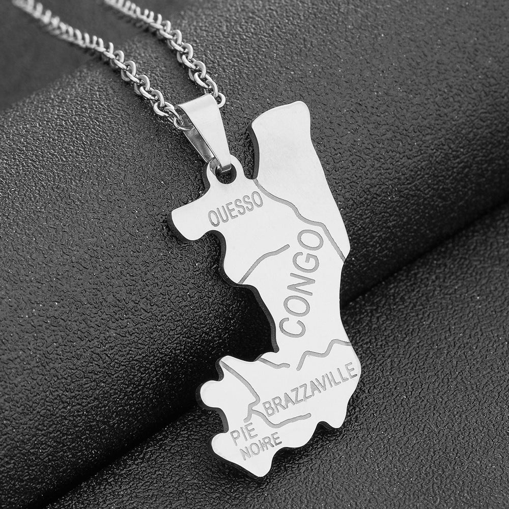 Elegante collana pendente a stella geometrica in acciaio inossidabile con ciondolo in acciaio al titanio e finitura galvanizzata per abbigliamento unisex alla moda