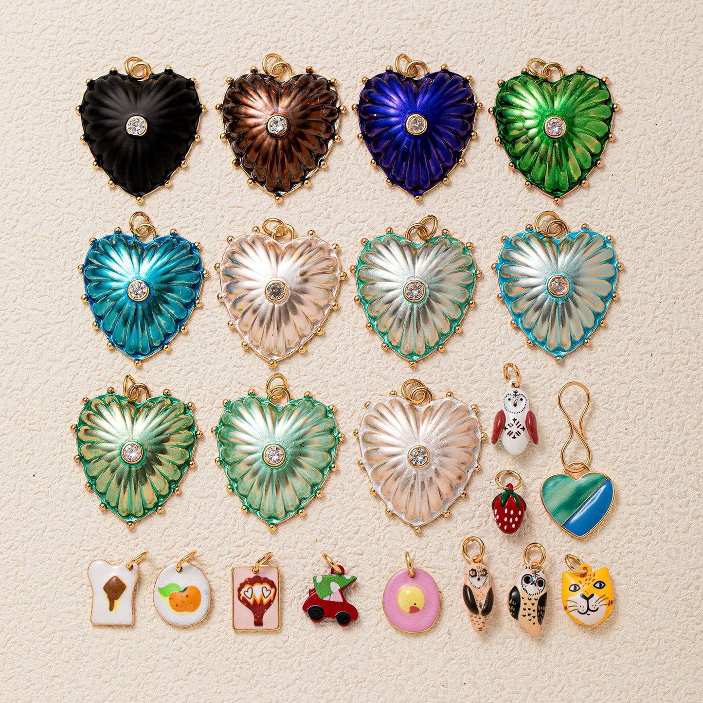 Sweet Heart Shaped Brass Plated Charm Bar Pendant