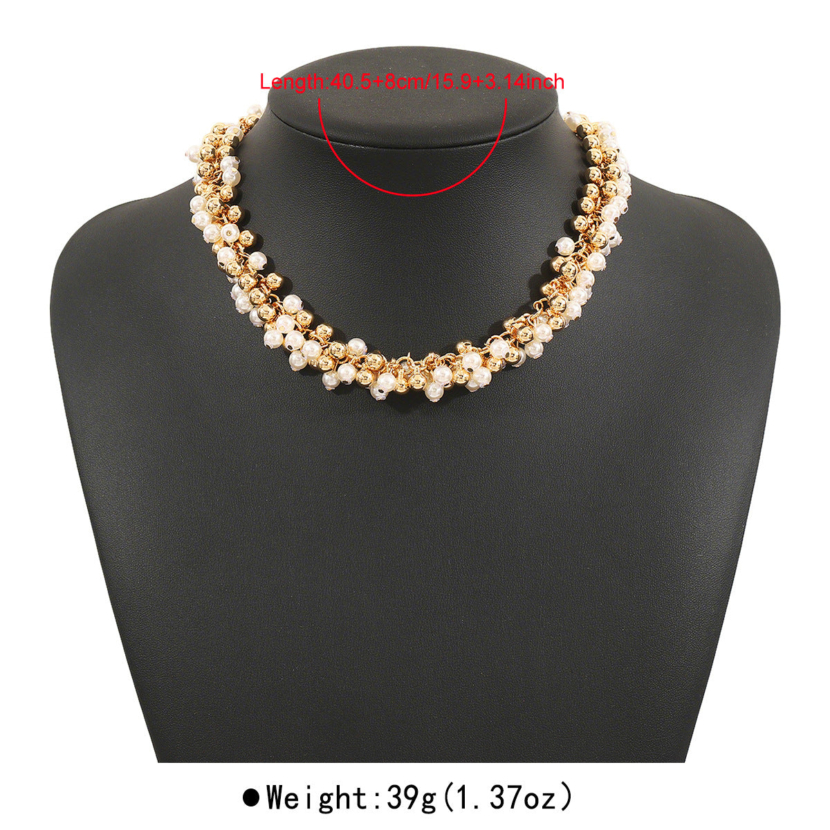 Elegant Minimalist Geometric Pearl Pendant Necklace for Women Alloy Chain with Simulated Pearls Locket Style Clavicle Jewelry