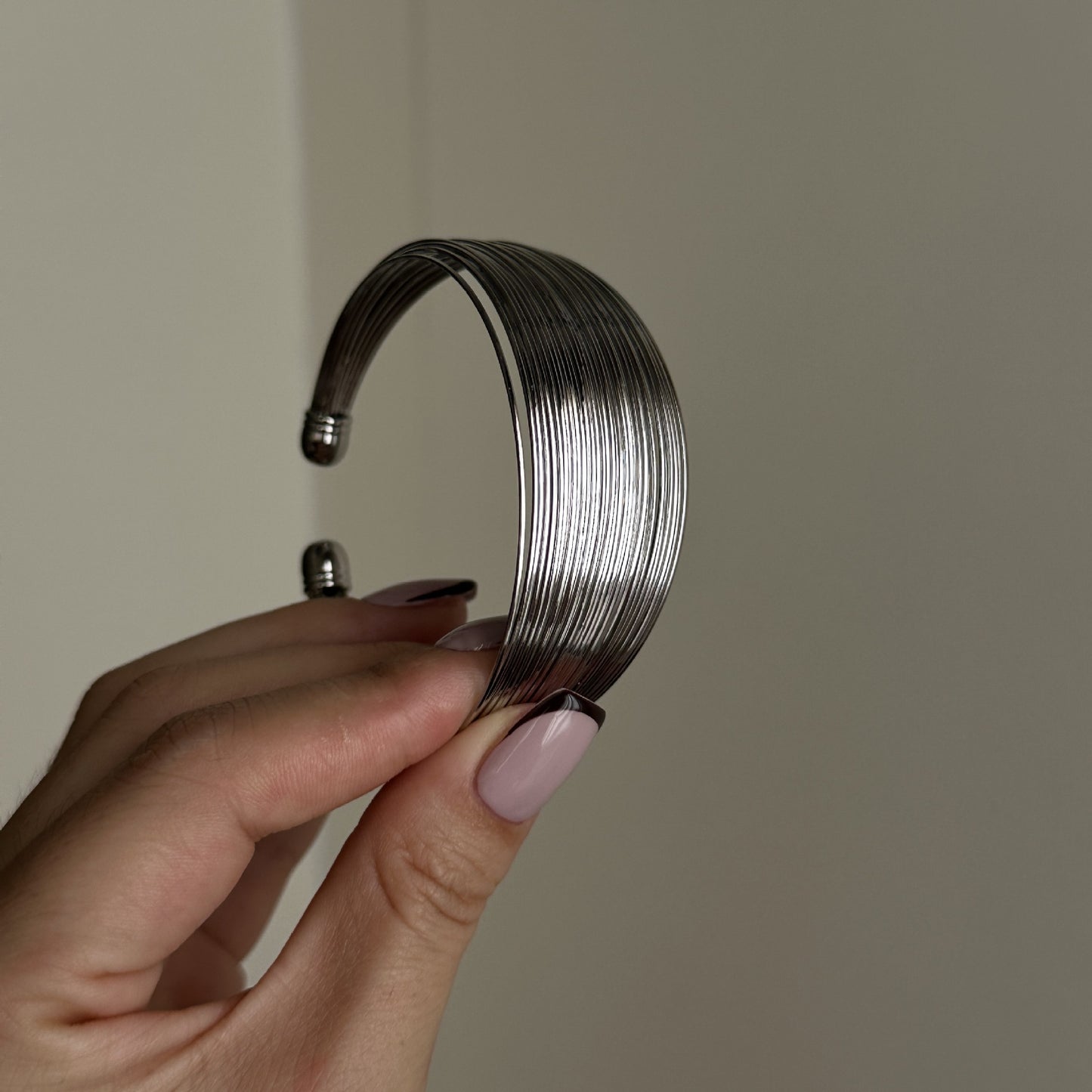Sweet Cool Minimalist Geometric Hollow Line Open Cuff Bracelet Alloy Plated Multi-layer