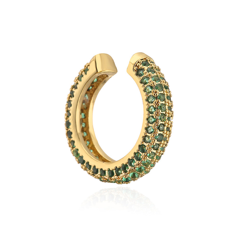 Minimalist U-Shaped Ear Clips for Women Made of Brass with Micro-Pavé Zirconia