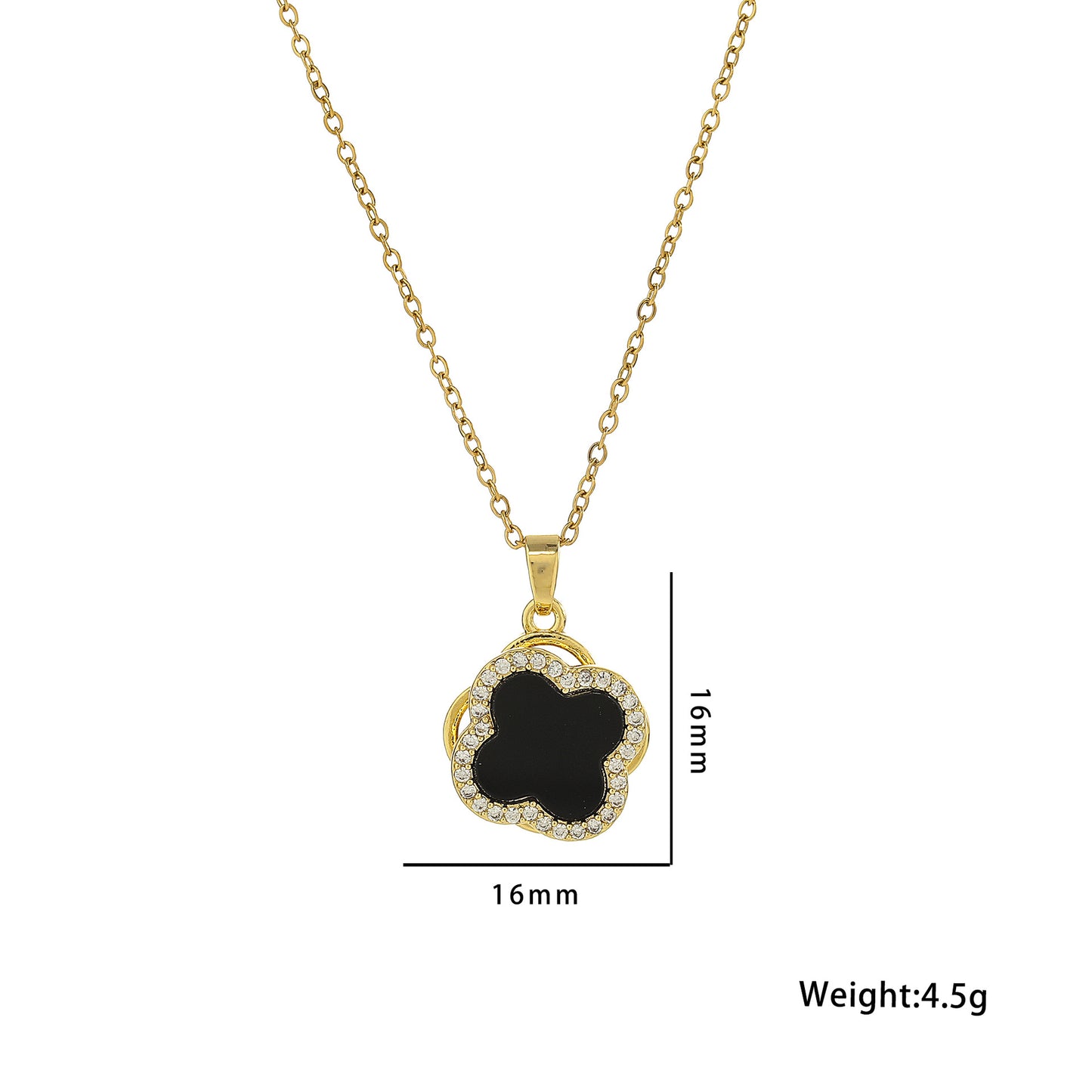 Fashionable Rotating Double-Layer Clover Pendant Necklace in Titanium Steel with Electroplated Finish for Women