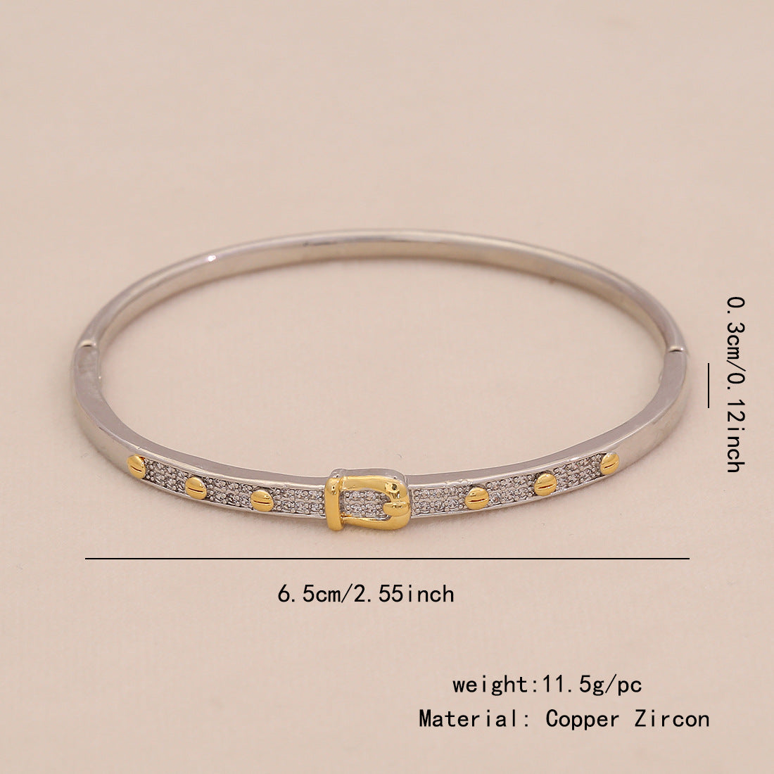 Bracciale personalizzato con catena a serpente in rame color oro con testa di leopardo e micro-intarsio a forma di cuore