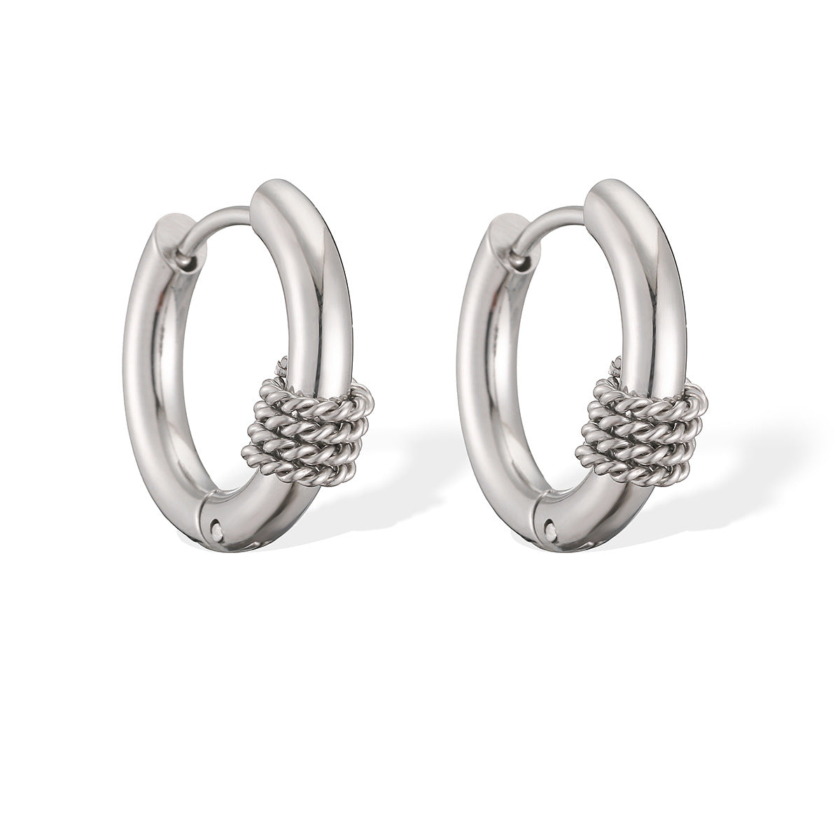 Minimalist 18K Gold Plated Geometric Stainless Steel Hoop Earrings for Women