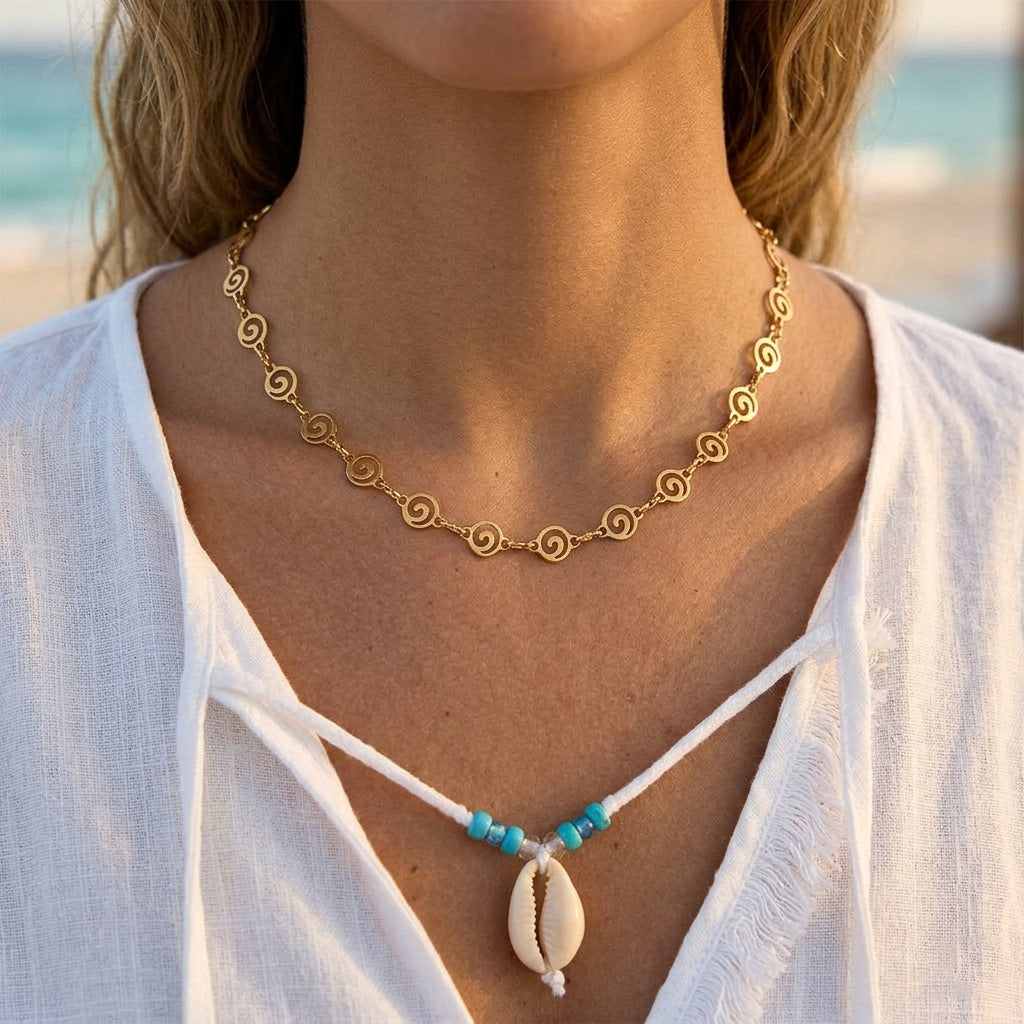 Minimalist Geometric Fish Stainless Steel PVD Plated Necklace for Women
