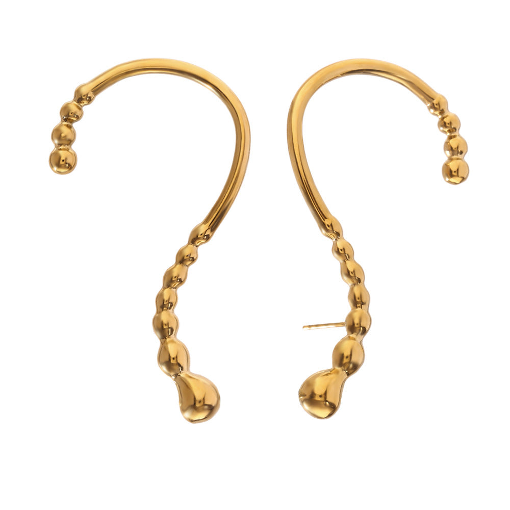 Minimalist Geometric Stainless Steel 18K Gold Plated Question Mark Ear Cuff for Women
