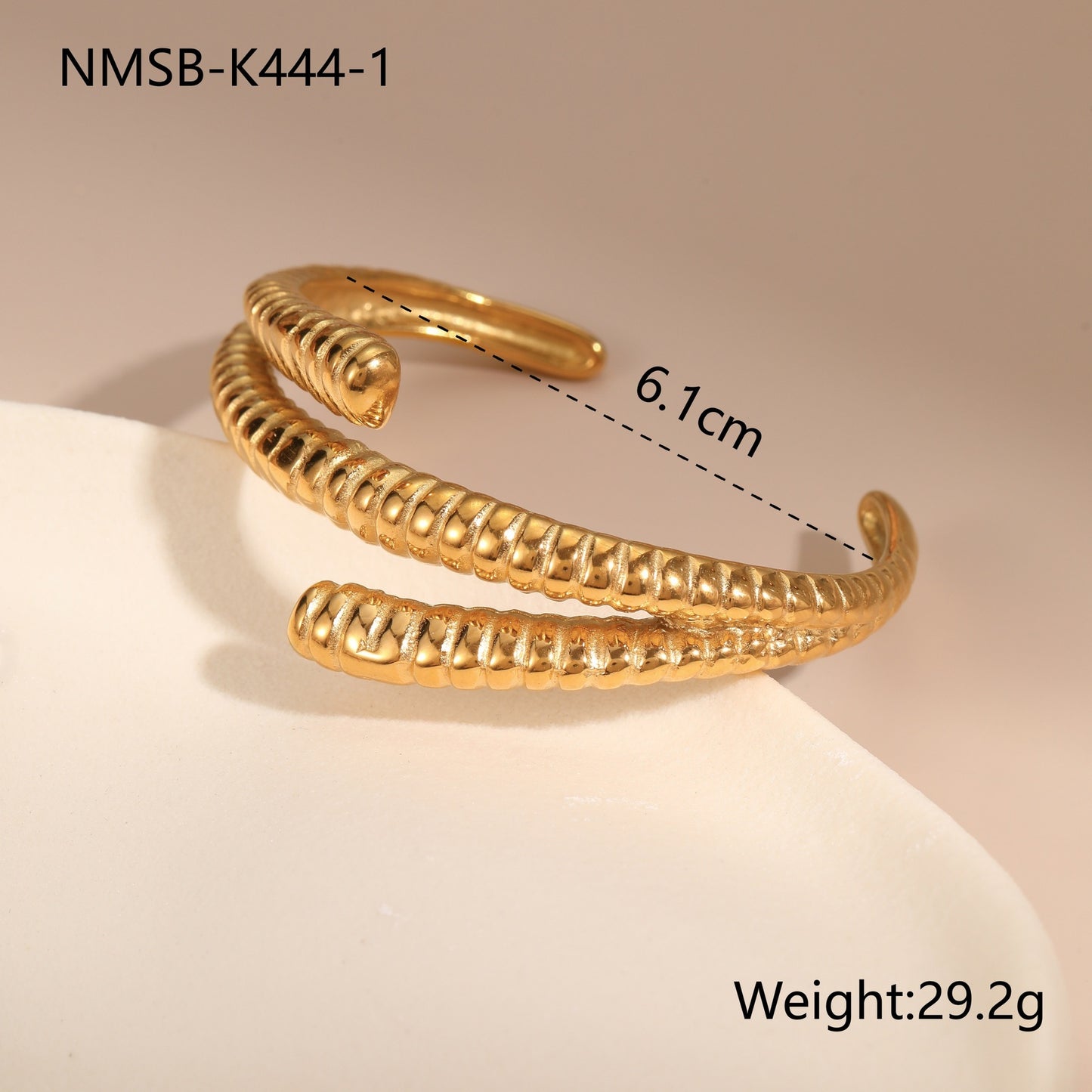 Fashionable Geometric Stainless Steel Bracelet with Gold and Silver Plated Stripes for Women