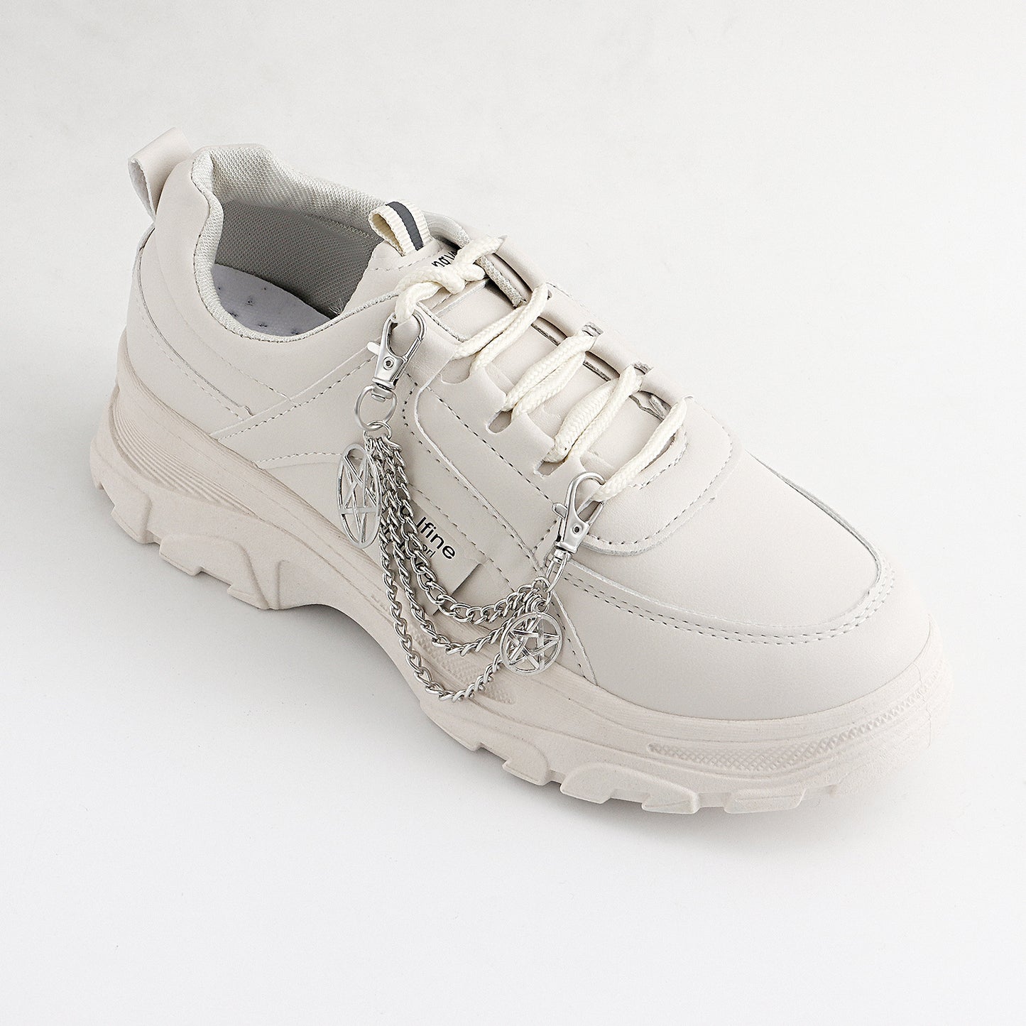 Geometric Star-Shaped Alloy Anklet Chain for Women with Metal Shoe Charm Accent