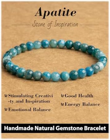 Natural Obsidian and Amazonite Stone Beaded Bracelet 6mm Elastic Stretch Bangle Unisex Handmade Jewelry