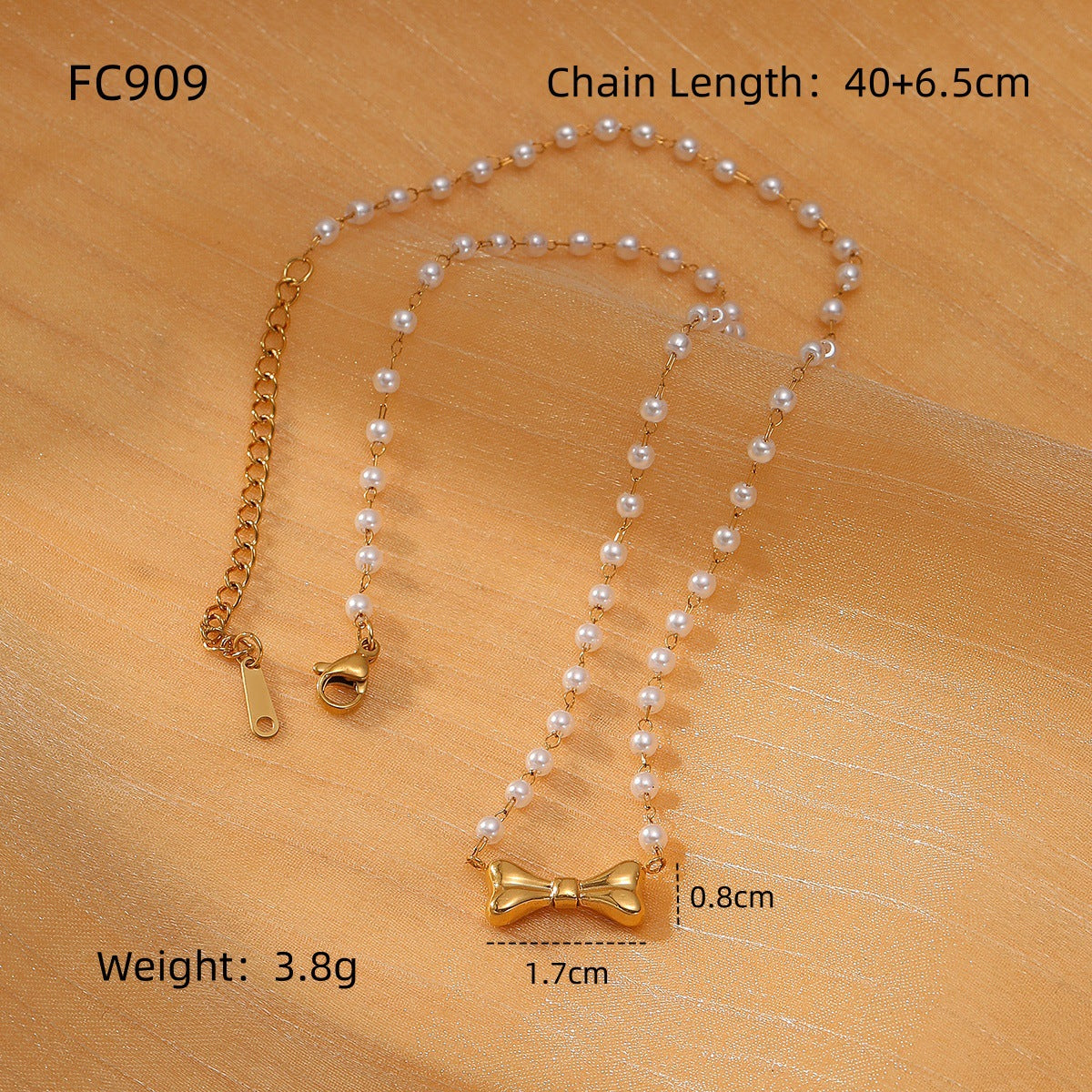 Minimalist Bow-Shaped Titanium Steel Necklace for Women with Plated Finish and Stainless Steel Pendant