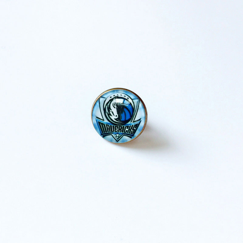Pin de solapa metálico de equipos de baloncesto retro de la NBA - Insignia con gema vintage - Broche de Kobe Curry - Regalo para fans - Unisex